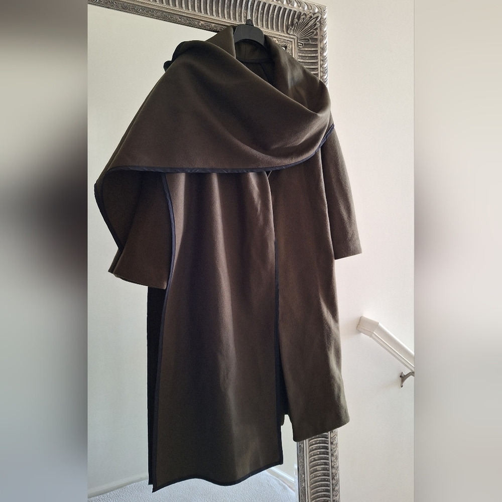 ZANKOV Women's Julien Oversize 100% Wool Coat In Brown XS/S US 2 - 4 Org $1,995 - Picture 6 of 16